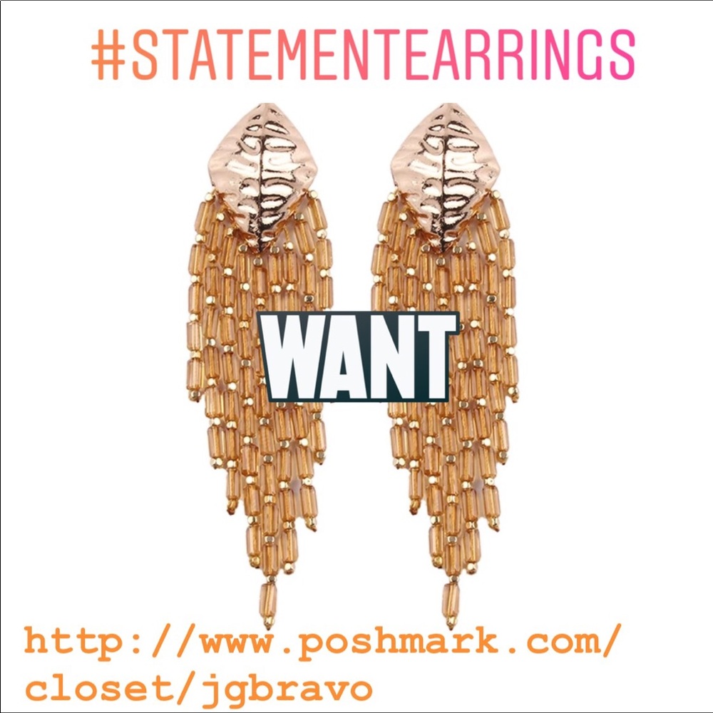 Statement Drop Earrings Gold